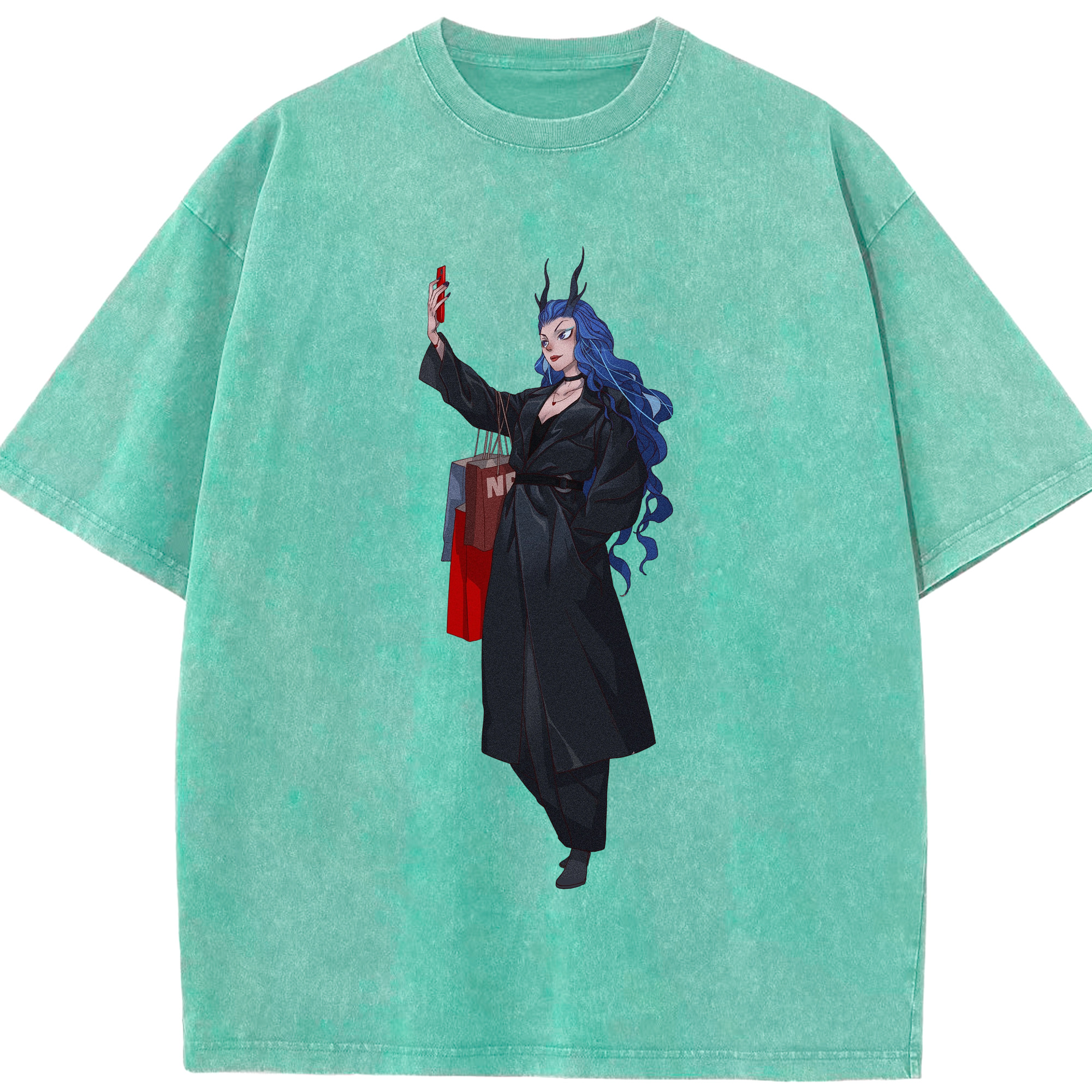（画像用） Ne Zha 2 ナタ 魔童の大暴れ 綿100% ヴィンテージ風 半袖Tシャツ（フロントプリント）